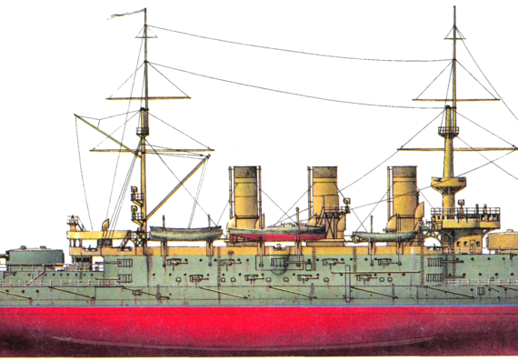 Корабль Россия - Pobieda [Battleship] (1904) - чертежи, габариты, рисунки
